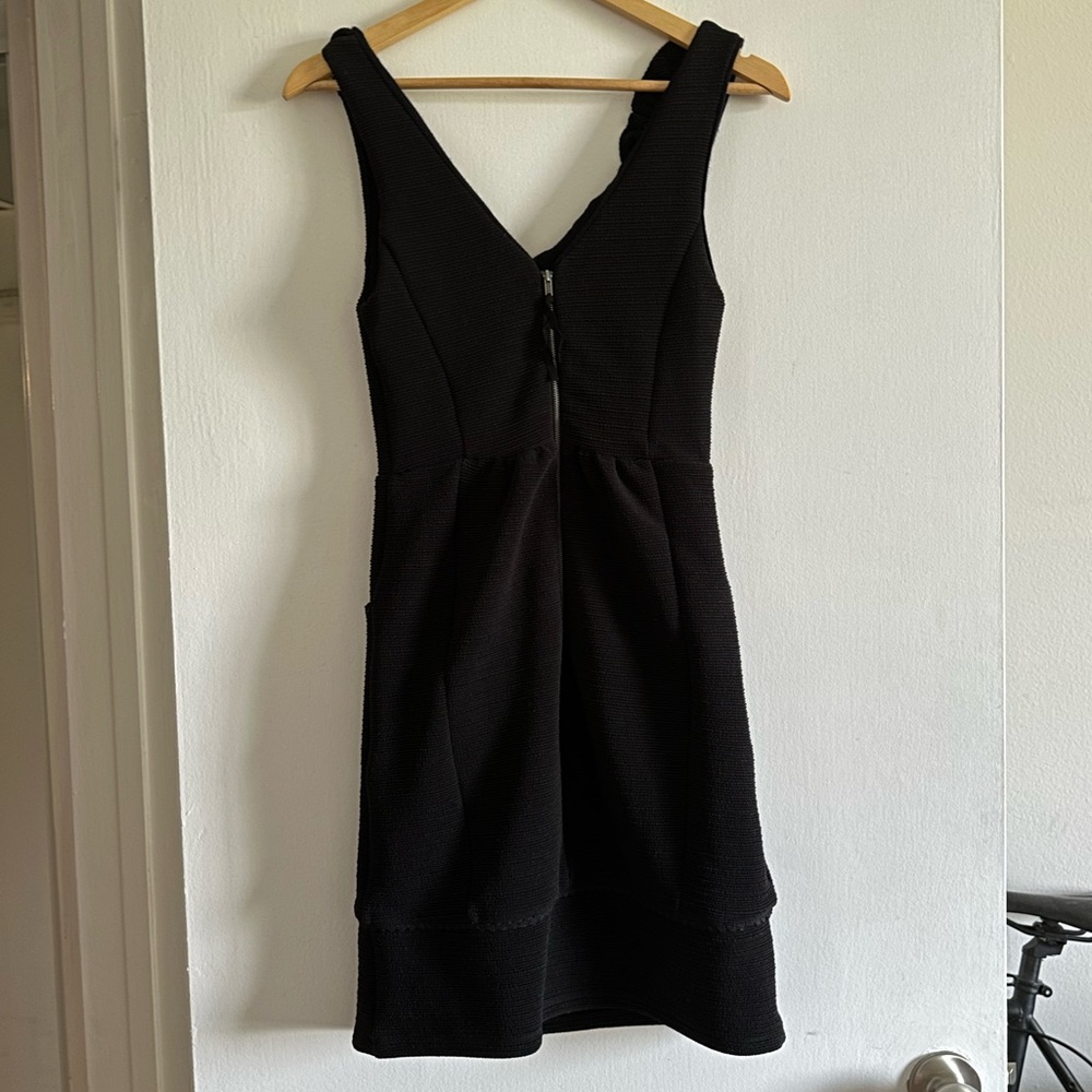 Anthropologie Maeve Black Ruffle Ottoman Cocktail Dress Size XS EUC - Picture 6 of 13